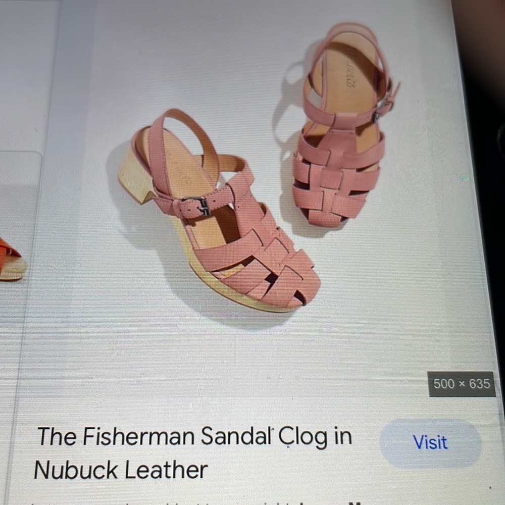 The Fishermen Sandal Clog in Nubuck Leather, Pink, NWOT, excellent condition